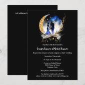 Sterrennacht bruids paar silhouet zwart blauw kaart (Voorkant / Achterkant)