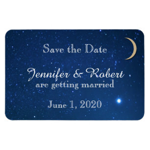 Sterrennacht Bruiloft Bewaar de Datum Magneet