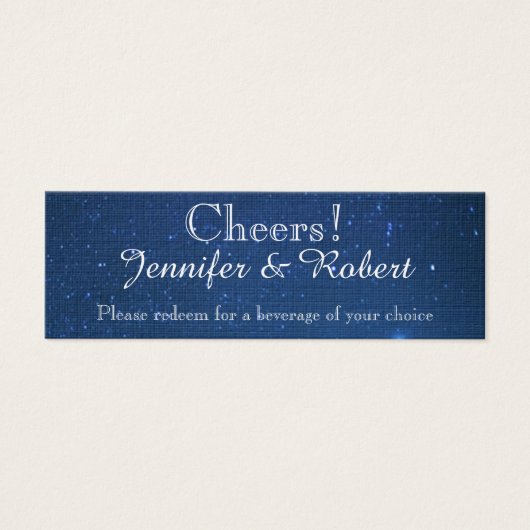 Sterrennacht Bruiloft Drink Tickets Mini Visitekaartjes (Voorkant)