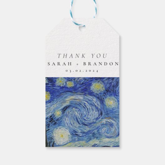 Sterrennacht bruiloft Hartelijk dank Gift Labels Cadeaulabel (Achterkant)