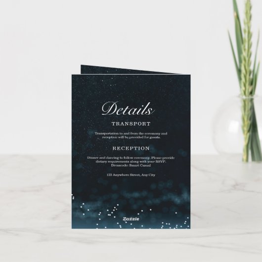 Sterrennacht bruiloft hemelse nacht Sky Invite (Achterkant)