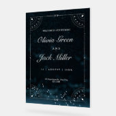 Sterrennacht bruiloft hemelse uitnodiging acryl bord (Hoek)