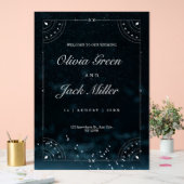 Sterrennacht bruiloft hemelse uitnodiging acryl bord (Huwelijk)