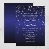 Sterrennacht bruiloft in donkerblauw kaart (Voorkant / Achterkant)