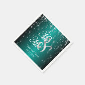 Sterrennacht bruiloft in kleur | Blauwgroen metaal Servetten (Hoek)