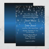 Sterrennacht bruiloft in kleur | Metaalblauw Kaart (Voorkant / Achterkant)