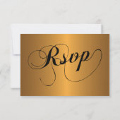 Sterrennacht bruiloft in kleur | Metallic Dark Gol RSVP Kaartje (Achterkant)