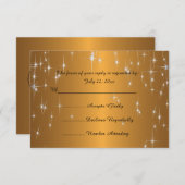 Sterrennacht bruiloft in kleur | Metallic Dark Gol RSVP Kaartje (Voorkant / Achterkant)