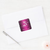 Sterrennacht bruiloft in kleur | Metallic hot roze Vierkante Sticker (Envelop)