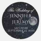 Sterrennacht bruiloft stempel ronde sticker (Voorkant)
