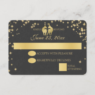 Sterrennacht Buck en Doe Reply Card RSVP Kaartje