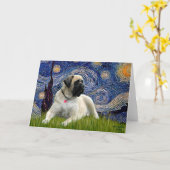 Sterrennacht - Bull Mastiff (ligt) Kaart (Gele Bloem)