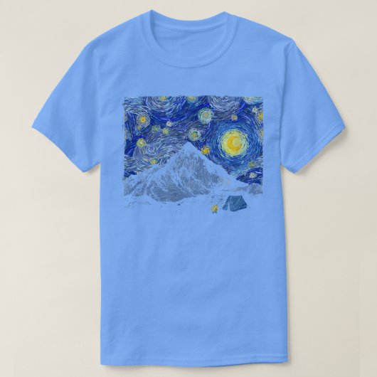 Sterrennacht Camping Scene T-shirt (Design voorkant)