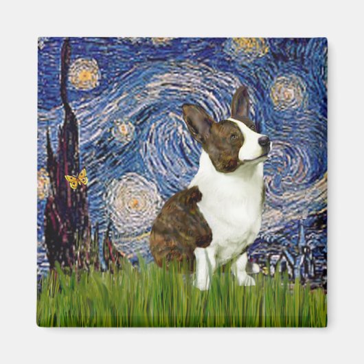 Sterrennacht - Cardigan Welsh Corgi Magneet (Voorkant)