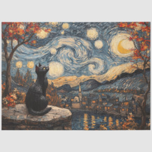 Sterrennacht Cat Decoupage Tissuepapier