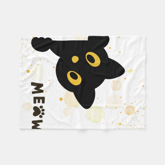 Sterrennacht Cat Fleece Deken (Voorkant (Horizontaal))