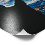 Sterrennacht Cat Foto Afdruk (Hoek)