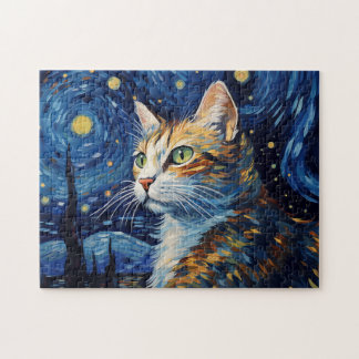 Sterrennacht Cat Legpuzzel