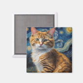 Sterrennacht Cat Magneet (Voorkant / Achterkant)