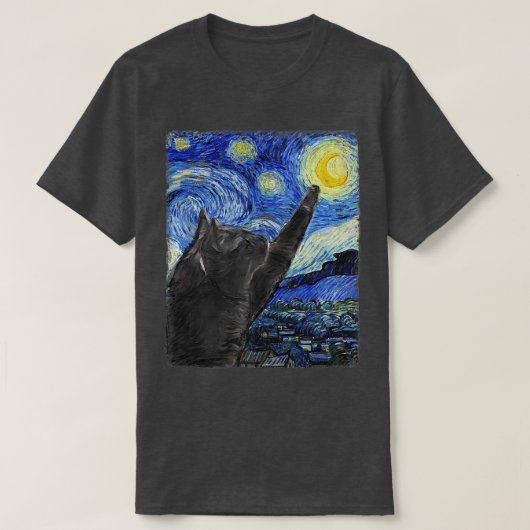 Sterrennacht Cat Van Gogh Cat977 T-shirt (Design voorkant)