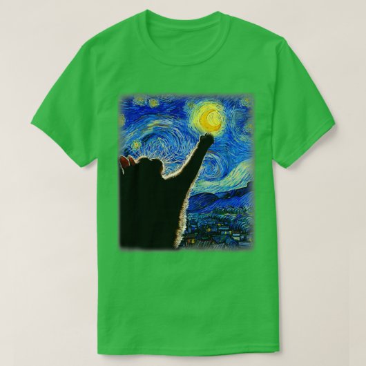 Sterrennacht Cat Van Gogh Cat Cat Lover Cat mam Ca T-shirt (Design voorkant)