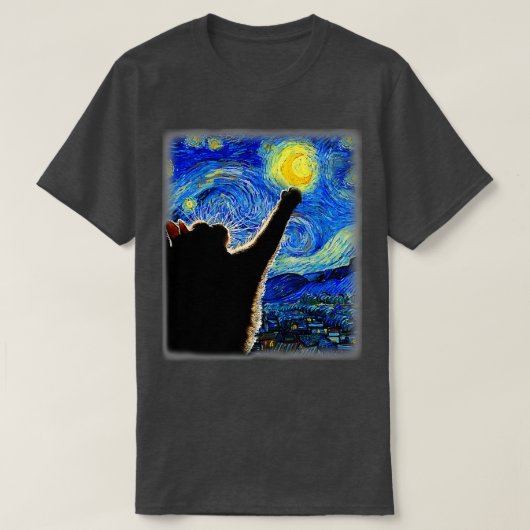Sterrennacht Cat Van Gogh Cat Cat Lover Cat mam Ca T-shirt (Design voorkant)