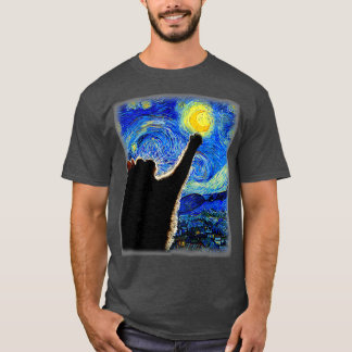 Sterrennacht Cat Van Gogh Cat Cat Lover Cat mam Ca T-shirt