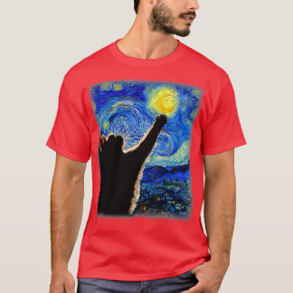 Sterrennacht Cat Van Gogh Cat Cat Lover Cat mam Ca T-shirt