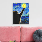 Sterrennacht Cat, Van Gogh Cat Lover Cat Dad T Canvas Afdruk (Insitu (Woonkamer))
