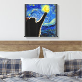 Sterrennacht Cat, Van Gogh Cat Lover Cat Dad T Canvas Afdruk (Insitu (Slaapkamer))
