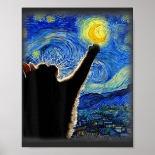 Sterrennacht Cat, Van Gogh Cat Lover Cat Dad T Poster