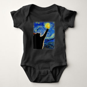 Sterrennacht Cat, Van Gogh Cat Lover Cat Dad T Romper