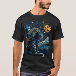Sterrennacht Cat Van Gogh Cat Lover Gifts Cat Ma T-shirt