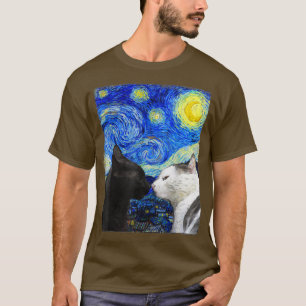 Sterrennacht Cat Van Gogh Cat T-Shirt