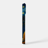 Sterrennacht Cats iPhone Case Peeking Zwart Kat iPhone 15 Case (Rechterkant)