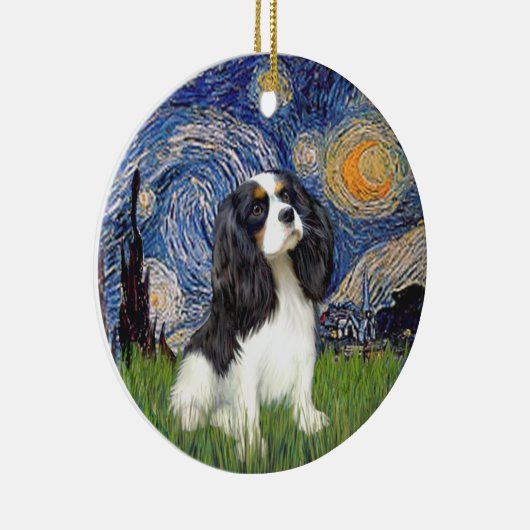 Sterrennacht - Cavalier (tri kleur) Keramisch Ornament (Rechts)