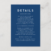 Sterrennacht Celestial Blauw Goud Bruiloft Details Informatiekaartje (Voorkant)
