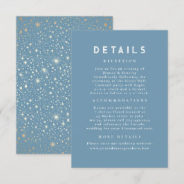 Sterrennacht Celestial Dusty Blue Wedding Details Informatiekaartje