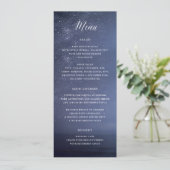 Sterrennacht Celestial Galaxy Stars Bruiloft Menu Kaart (Staand voorkant)