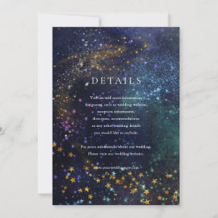 Sterrennacht Celestial Galaxy Wedding Details Card Kaart