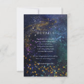 Sterrennacht Celestial Galaxy Wedding Details Card RSVP Kaartje (Voorkant)