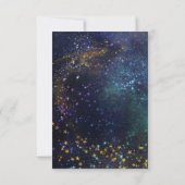 Sterrennacht Celestial Galaxy Wedding Details Card RSVP Kaartje (Achterkant)