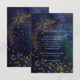 Sterrennacht Celestial Galaxy Wedding Details Card RSVP Kaartje
