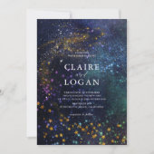 Sterrennacht Celestial Galaxy Wedding Kaart (Voorkant)