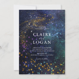 Sterrennacht Celestial Galaxy Wedding Kaart