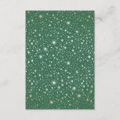 Sterrennacht Celestial Groen Goud Bruiloft Details Informatiekaartje (Achterkant)