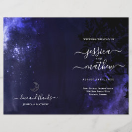 Sterrennacht Celestial Night Sky Wedding Programs