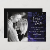 Sterrennacht Celestial Sky Photo Save the Date Aankondiging (Voorkant / Achterkant)