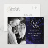 Sterrennacht Celestial Sky Photo Save the Date Aankondigingskaart (Voorkant / Achterkant)