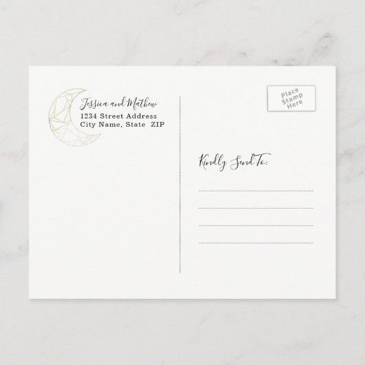 Sterrennacht Celestial Sky Photo Save the Date Aankondigingskaart (Achterkant)